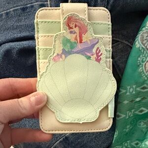 Little Mermaid Shell card wallet - Pastel Pink & Mint